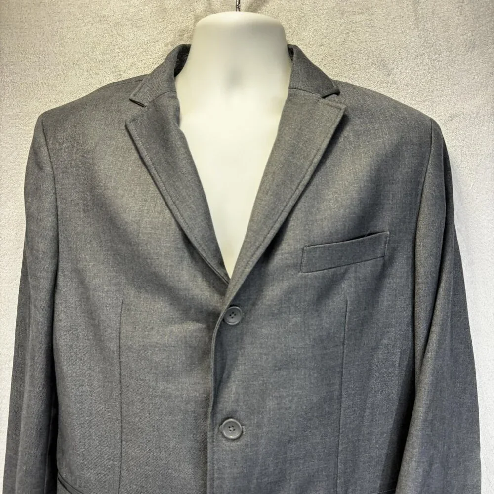 American Rag Cie Blazer Jacket Mens Medium Slim Fit Gray Sport Coat‎ Zip Pockets